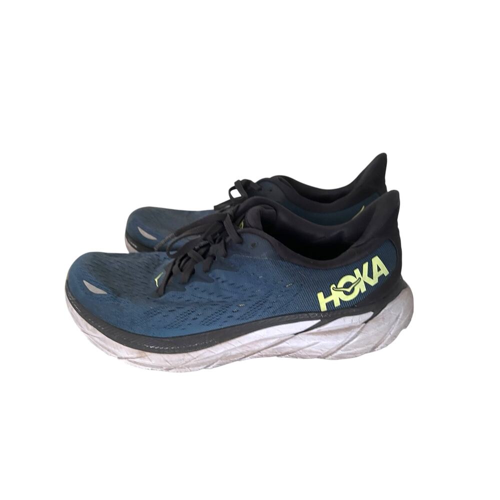 Hoka Mens Navy Blue Cliffton 8 Running Shoes Blue Navy 9.5 wide